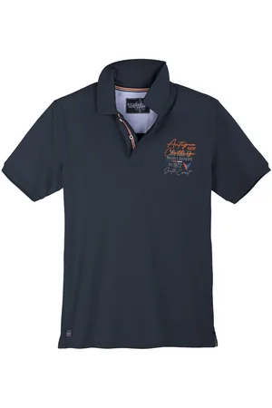 Redfield Poloshirt Übergrößen Poloshirt maritim Brustprint navy - Verkäufer: bigtex