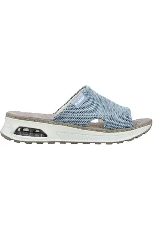 Rieker Pantolette Sommerschuh, Hausschuh, Schlappen, Keilabsatz, in veganer Verarbeitung