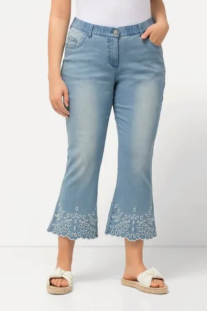 Ulla Popken Regular-fit-Jeans 7/8-Jeans Marie Stickerei Schlaghose ausgestellt - Verkäufer: Popken Fashion Group