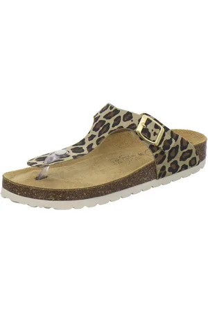 Afs 210798 Zehentrenner Pantolette für Damen mit Fußbett, bequeme Sandalen aus Leder - Verkäufer: