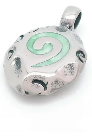 Bungsa Anhänger Set Anhänger Lebensspirale Silber/ Lindgrün aus Edelstahl Unisex - Verkäufer: