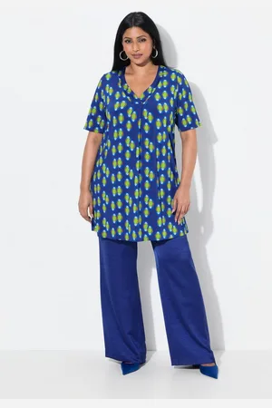 Ulla Popken Longshirt Slinky-Longshirt A-Linie V-Ausschnitt Halbarm - Verkäufer: Popken Fashion Group