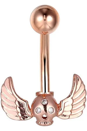 Karisma Bauchnabelpiercing Edelstahl Bauchnabelpiercing Banana Mini Engelsflügel Zirkonia, - HB183 - Roségold - Verkäufer: Schmuck