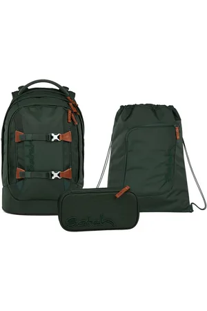 Satch Schulranzen Schulrucksack-Set PACK Nordic Forest Green 3-teilig, Kollektion 2025 (3-teilig), ergonomisch, Your-Size-System: auf Körpergröße anpassbar - Verkäufer: DSBO