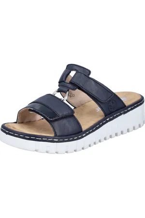 Rieker Keilpantolette Sommerschuh, Strandschuh, Keilabsatz, mit zwei Klettverschlüssen