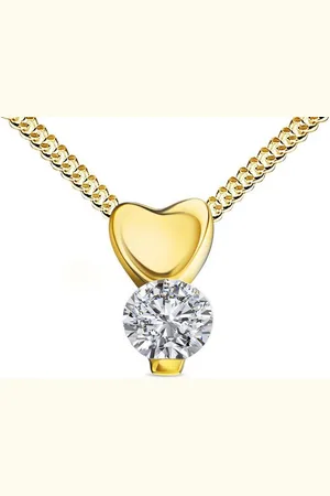 JEVELION Kette mit Anhänger Zikonia-Herz Anhänger 333 Gold - Made in Germany (Goldanhänger, für Damen und Kinder), Mit Kette vergoldet- Länge wählbar 36 - 70 cm. - Verkäufer: