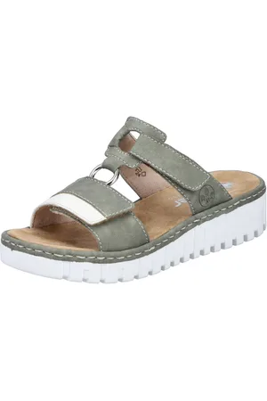 Rieker Keilpantolette Sommerschuh, Strandschuh, Keilabsatz, mit zwei Klettverschlüssen