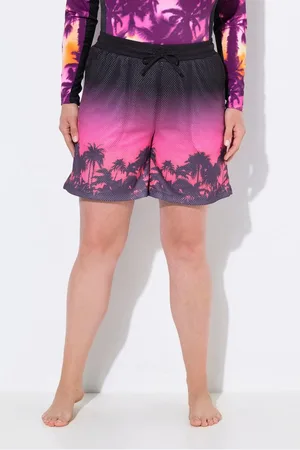 Ulla Popken Jeansshorts Aktiv-Shorts Mesh Palmen weites Bein Elastikbund - Verkäufer: Popken Fashion Group