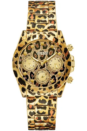 Guess Multifunktionsuhr LEOPARDESS GW0751L1, Quarzuhr, Armbanduhr, Damenuhr, Datum, 12/24-Std.-Anzeige