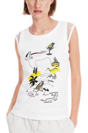 Marc Cain Tanktop Premium Damenmode Tank-Top mit 3D-Motiv