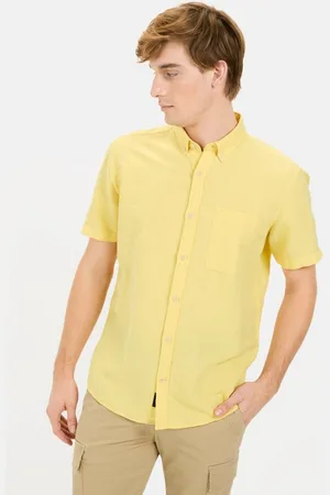 Camel Active Kurzarmhemd aus einem Baumwoll-Leinenmix Button-Down - Verkäufer: