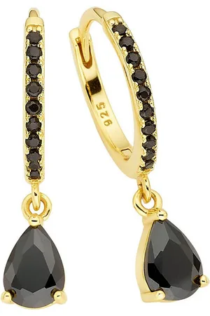 Firetti Paar Creolen Schmuck Geschenk Silber 925 Ohrschmuck Ohrringe Tropfenanhänger, mit Zirkonia (synth) oder Spinell (synth)