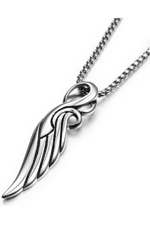Karma Kette mit Anhänger Flügel Edelstahl Silber Unisex Schmuck 60cm Kette (Herrenkette Geschenk für Sie Ihn, Damenschmuck Herrenschmuck Damenkette), Herrenhalskette Damenhalskette modern Flügelkette - Verkäufer: Sanixa