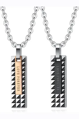 Karma Partnerkette mit Anhänger Edelstahl Schwarz Silber Gold modern (Geschenk für Sie Ihn, 2-tlg., Damenhalskette Herrenhalskette Partnerhalsketten), Damen Herren Kette Damenkette Halskette Partnerschmuck - Verkäufer: Sanixa