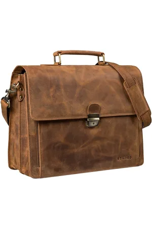 STILORD Laptoptasche "Stanley" Aktentasche Herren Leder mit Schloss für Laptop bis 17 Zoll - Verkäufer: Leder