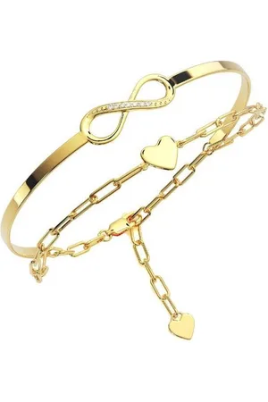 Amoonic Armband Damen Infinity Armband Sterling Silber 925 mit Zirkonia Silberarmband (inkl. Schmucktäschchen), Armband Silber, Gold Rosegold vergoldet Armkette und Armreif in einem - Verkäufer: