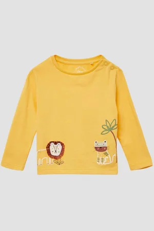 QS by s.Oliver Langarmshirt Longsleeve aus Baumwolle mit Artwork Artwork - Verkäufer: