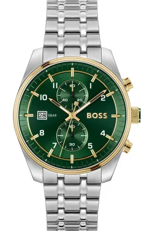 HUGO BOSS Chronograph SKYTRAVELLER 1514195, Quarzuhr, Herrenuhr, Armbanduhr, Stoppfunktion, Edelstahlarmband