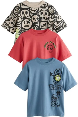 Next Print-Shirt 3er-Pack Relaxed Fit Kurzarm-T-Shirts mit Grafik (3-tlg) - Verkäufer: Germany GmbH