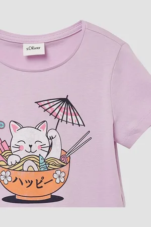QS by s.Oliver Kurzarmshirt T-Shirt mit Frontprint im Loose Fit - Verkäufer: