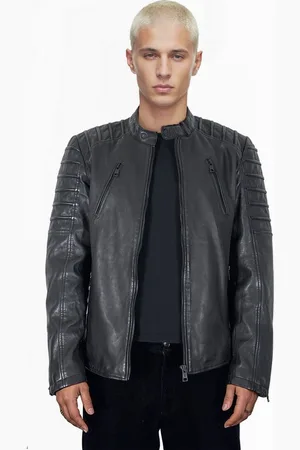 Trueprodigy Lederjacke Dash Paspelierte Details an der Schulter und Logo Applikation - Verkäufer: