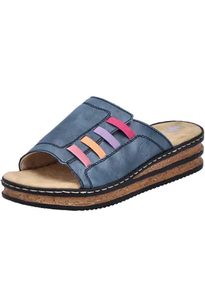 Rieker Keilpantolette Sommerschuh, Hausschuh, Pantolette mit bequemem Keilabsatz