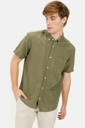 Camel Active Kurzarmhemd aus einem Baumwoll-Leinenmix Button-Down - Verkäufer: