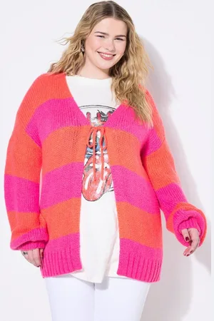 STUDIO UNTOLD Strickjacke Strickjacke oversized Blockstreifen Bindeband - Verkäufer: Popken Fashion Group