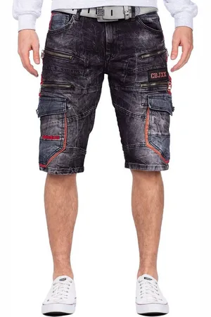 Cipo & Baxx Jeansshorts Kurze Hose BA-CK224 Black W29 Cargo Style mit Zippern - Verkäufer: bans24