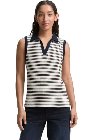 TOM TAILOR Stricktop in Streifen-Optik und mit Polokragen