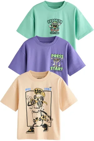 Next Print-Shirt 3er-Pack Relaxed Fit Kurzarm-T-Shirts mit Grafik (3-tlg) - Verkäufer: Germany GmbH