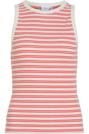VILA Shirttop Gestreiftes ärmelloses Rundhalsausschnitt Top (1-tlg) VISOLA S/L TANK TOP - NOOS - Verkäufer: ARIZONAS