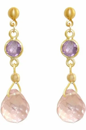 Gemshine Paar Ohrhänger Tropfen - Amethyst, Rosenquarz - Verkäufer: GoJungo GmbH