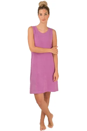 WeWo fashion Damenbademantel 048, Midilänge, Leichtfrottier, leichtes Strandkleid