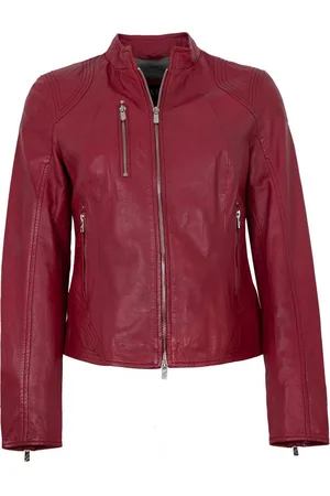Jilani Lederjacke Juno - Damen Lederjacke Lammnappa dunkelrot - Verkäufer: Lederjacken24
