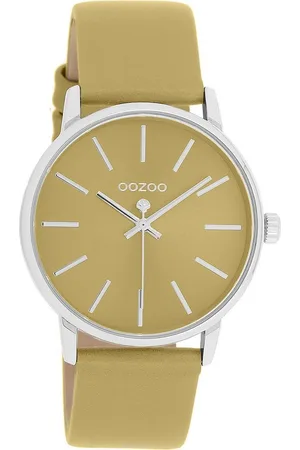 Oozoo Quarzuhr Damen Armbanduhr sandgelb beige, (Analoguhr), Damenuhr rund, mittel (ca. 36mm) Lederarmband, Casual-Style - Verkäufer: Fit4Style Silberschmuck - IMPPAC