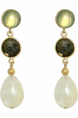 Gemshine Paar Ohrhänger Aquamarin, Labradorit, Chalcedon - Tropfen - Verkäufer: GoJungo GmbH