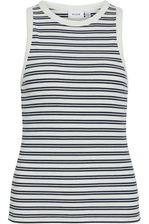VILA Shirttop Gestreiftes ärmelloses Rundhalsausschnitt Top (1-tlg) VISOLA S/L TANK TOP - NOOS - Verkäufer: ARIZONAS