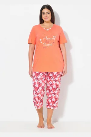 Ulla Popken Pyjama Pyjama Seesterne V-Ausschnitt Halbarm - Verkäufer: Popken Fashion Group