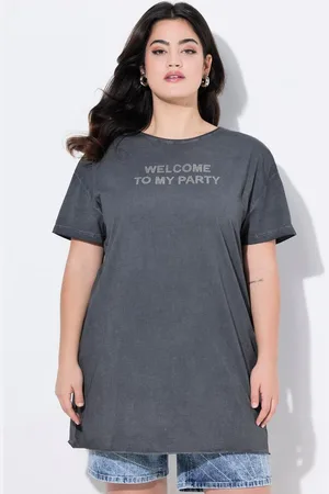 Angel of Style Longshirt T-Shirt oversized Glitzer-Schriftzug Rücken Flügel - Verkäufer: Popken Fashion Group