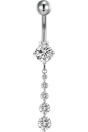 Karisma Bauchnabelpiercing Edelstahl Bauchnabel Piercing mit Anhänger, Zirkonia - Weiss HB129 - Verkäufer: Schmuck