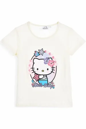 Hello Kitty T-Shirt mit Glitzer Mädchen Jersey Kurzarmshirt aus Baumwolle Gr. 104 - 140 cm - Verkäufer: Starkids Licensed Brands and more