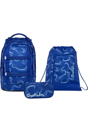 Satch Schulranzen Schulrucksack-Set PACK Vibrant Blue 3-teilig, Kollektion 2025 (3-teilig), ergonomisch, Your-Size-System: auf Körpergröße anpassbar - Verkäufer: DSBO