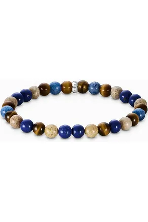 Thomas Sabo Armband A2193-926-7-L19 Unisex Bead Armband in Braun- und Blautön - Verkäufer: Timeshop24