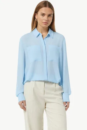 Comma, Langarmbluse Transparente Bluse mit verdeckter Knopfleiste - Verkäufer: s.Oliver