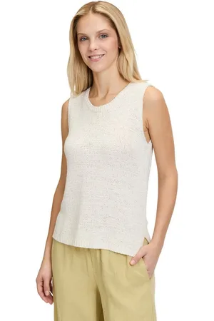 Cartoon Stricktop Strick-Top mit Rundhalsausschnitt Rippbündchen