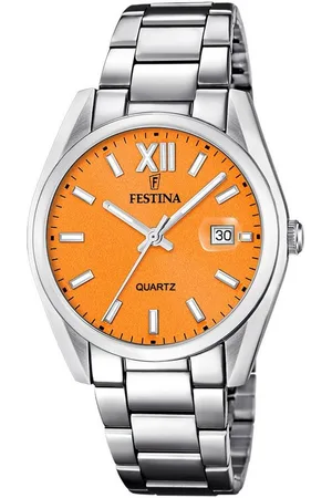 Festina Quarzuhr F20683/7, Armbanduhr, Damenuhr, Herrenuhr, Edelstahlarmband, Datum