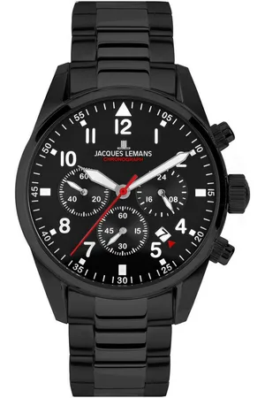 Jacques Lemans Chronograph Barcelona 42-2H, Quarzuhr, Armbanduhr, Herrenuhr, Edelstahlarmband, Stoppfunktion, Tag