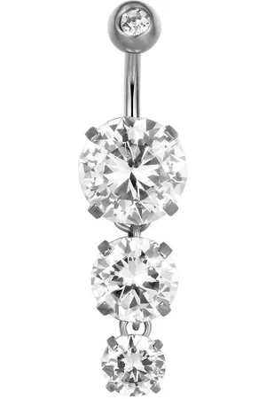 Karisma Bauchnabelpiercing Edelstahl Bauchnabelpiercing Anhänger Banana Zirkonia, - HB148 - Silber-cz - Verkäufer: Schmuck
