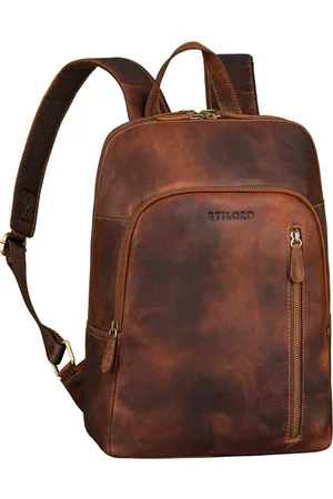 STILORD Cityrucksack "Taron" Echt Lederrucksack mit Laptop-Fach 13.3 Zoll für Damen Herren - Verkäufer: Leder
